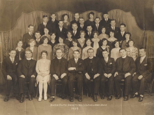 The Rusyn Elite Society in Cleveland, Ohio in 1929, one of many Rusyn immigrant associations in the United States. (Cleveland Cultural Gardens)