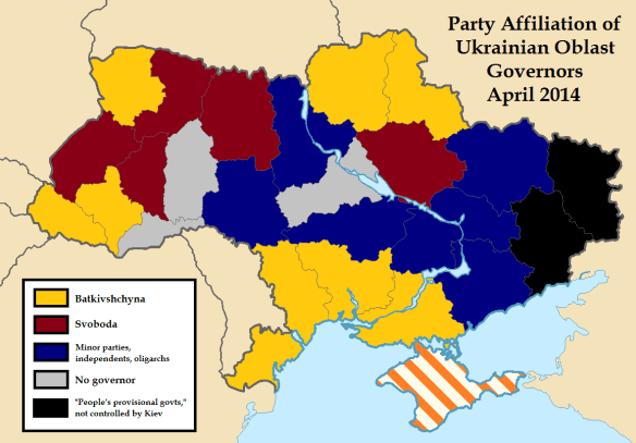 Party Affiliation of Ukrainian Oblast Governors, April 2014
