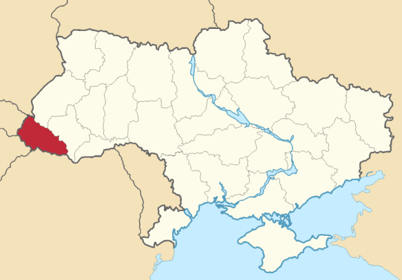 Location of the Zakarpattia Oblast within Ukraine.