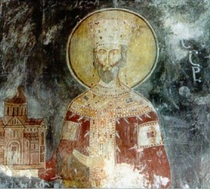 Mural of Bagrat II of Abkhazia from the Gelati Monastery in Imereti, Georgia