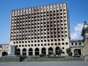 The Council of Ministers Building of Abkhazia, still damaged from the 1992-93 Abkhaz-Georgian war (RFE/RL)