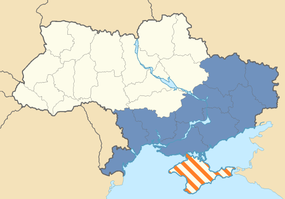The Proposed Territorial Extent of the Federal State of Novorossiya by the Donbas Rebels