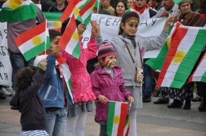 Kurdish Children at a Kurdish Demonstration in Moscow (PUK Media)