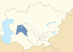 Location of the Karakalpakstan within Uzbekistan in post-Soviet Central Asia