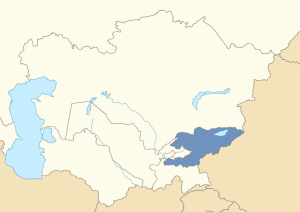 Location of Kyrgyzstan in post-Soviet Central Asia