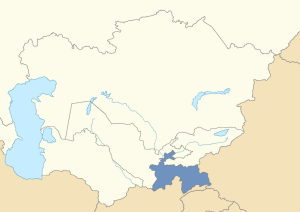 Location of Tajikistan in post-Soviet Central Asia