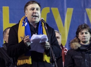 Mikheil Saakashvili on the Maidan, Kiev (AFP Photo/Dmitry Serebryakov)